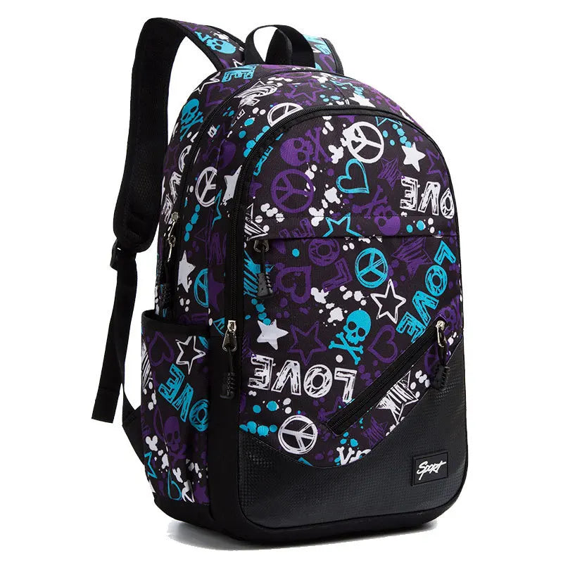 Camouflage Printing Oxford Soft School Zip Backpack