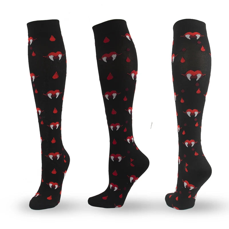 Multi-Print Unisex Leg Support Knee High Compression Socks