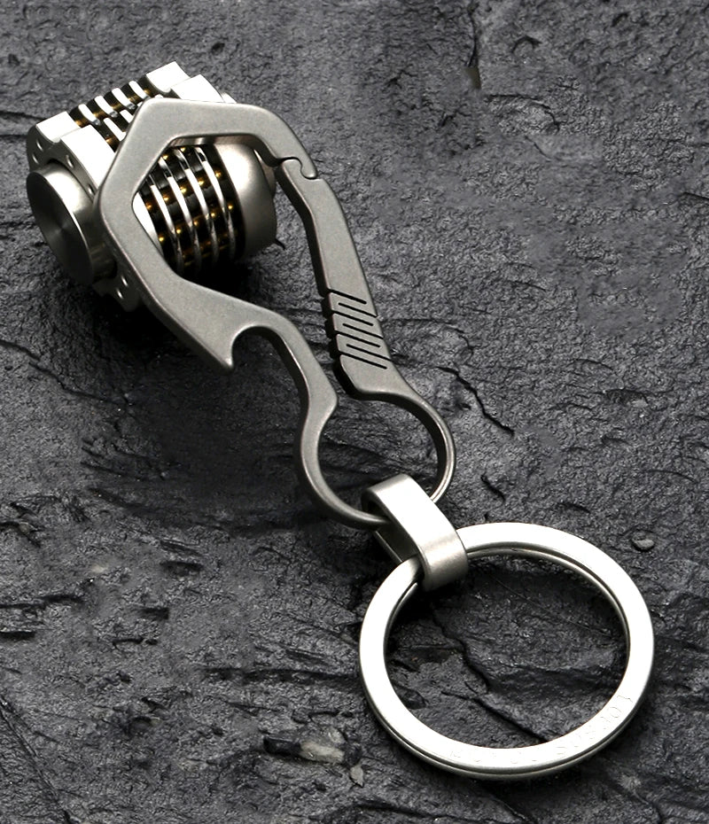 Titanium Luxury Ultra Lightweight EDC Carabiner Holder Ring Keychain