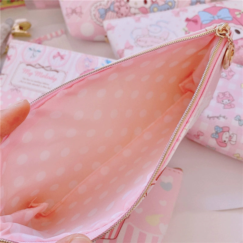 Heart Pink Rabbit Melody Cartoon Leather Pencil Case