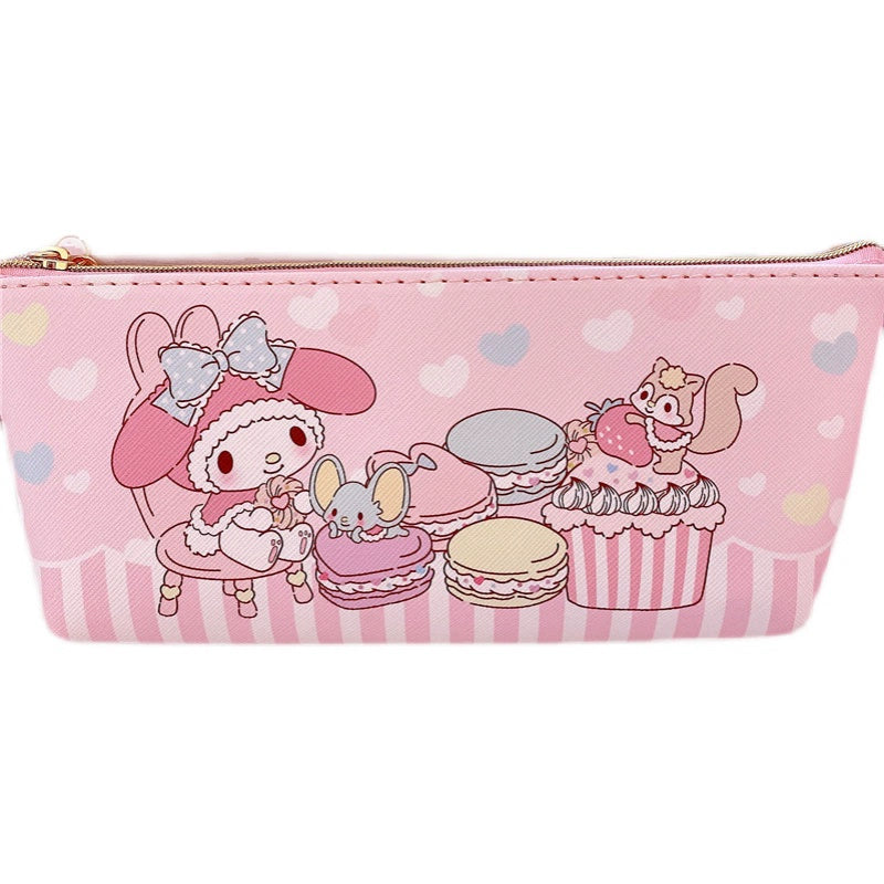 Heart Pink Rabbit Melody Cartoon Leather Pencil Case