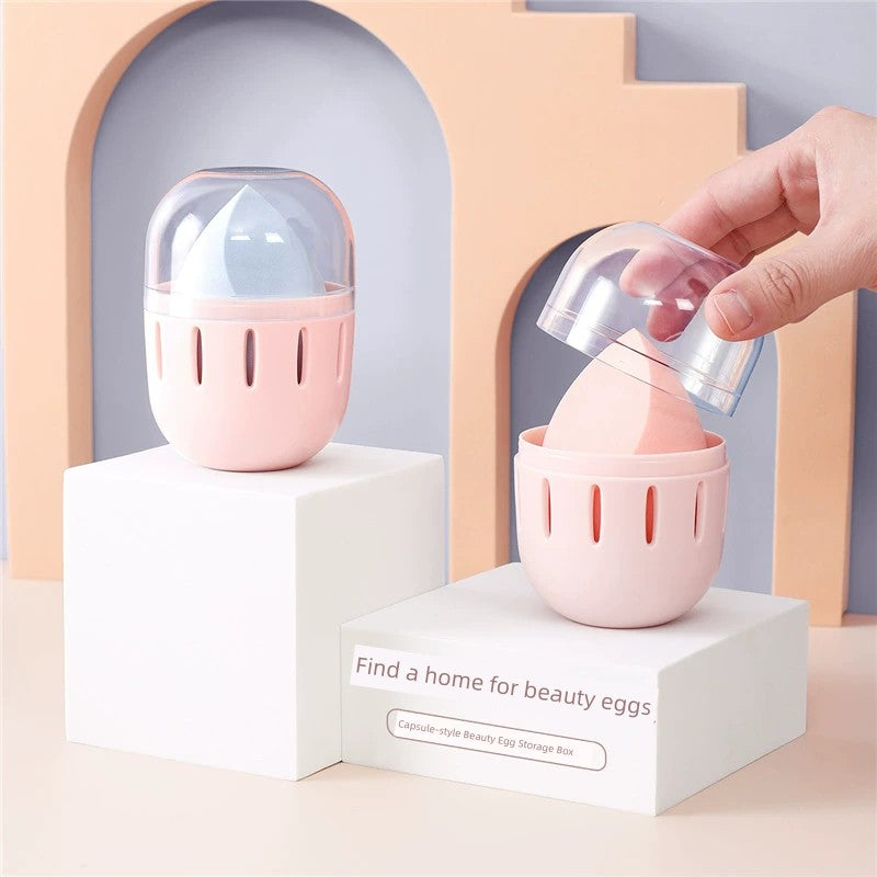 Cosmetic Egg with Lid Travel Portable Storage Bucket