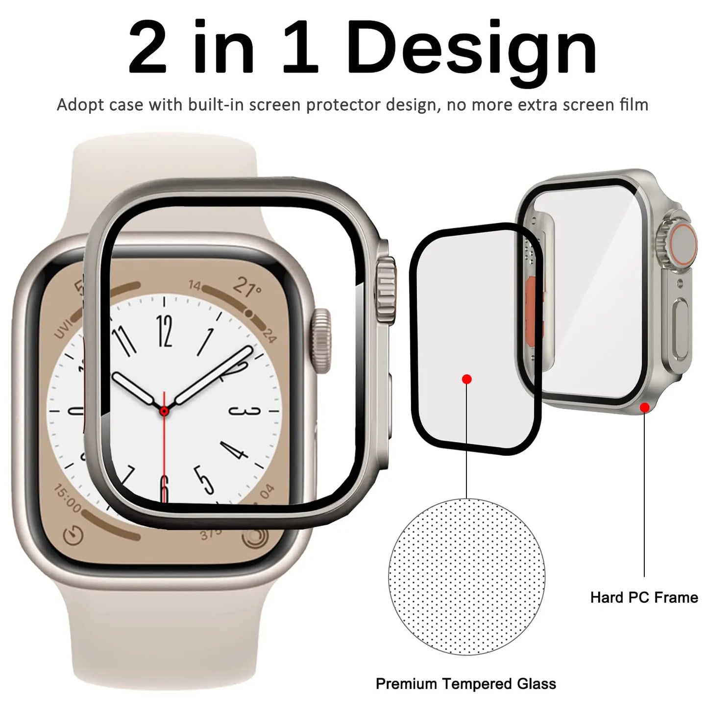 Mobile 2-1 Screen Protector for Apple Watch Case