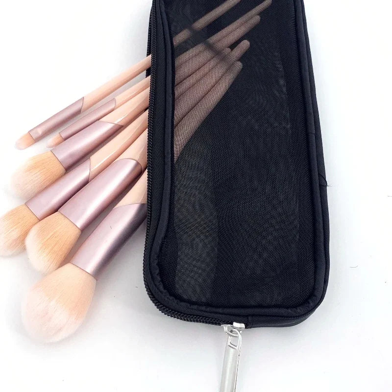 Mesh Makeup Brush Accessories Organizer Travel Case Bag