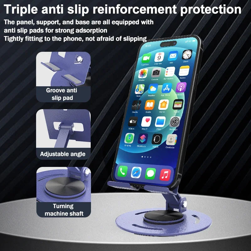 Mobile Phone Holder 360 ° Rotating Folding Stable Anti Fall Bracket Universal Stand