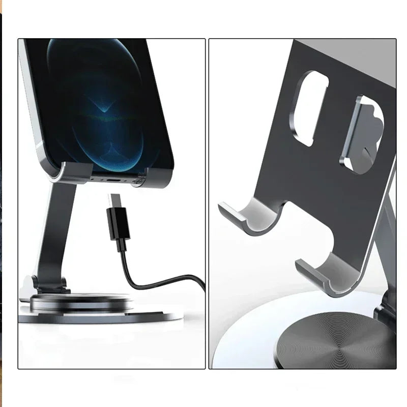 360° Rotate Metal Adjustable Desktop Mobile Phone & Tablet Holder Stand