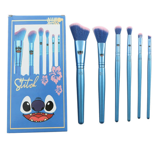 Blue Wooden Handle Beauty Makeup Brush Set