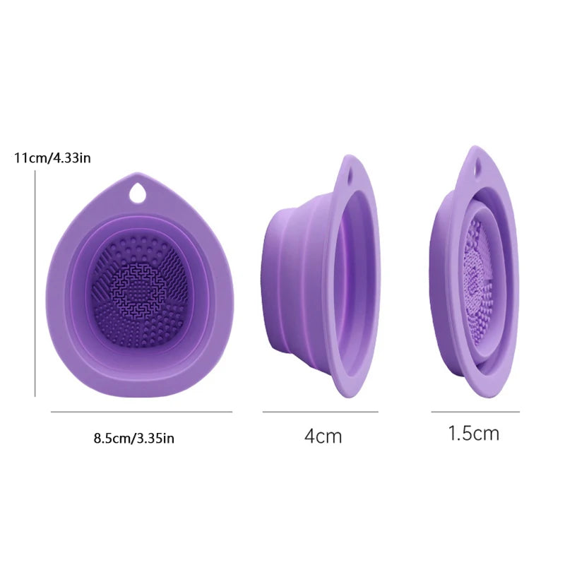 Flexible Silicone Foldable Scrubbing Makeup Brush Bowl