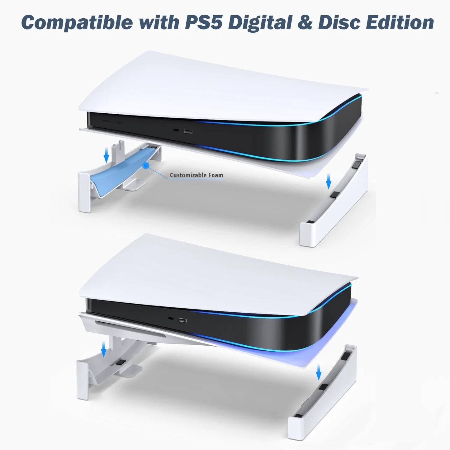 PS5 Console Holder Horizontal Bracket Stand Base for Playstation 5 Disc & Digital Editions Accessories