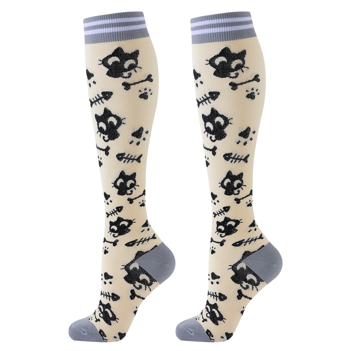 Nurse Cat Compression Sport Knee High Compression Stocking Socks