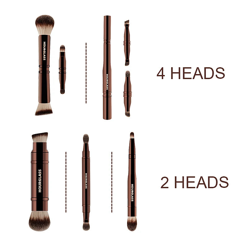 Hourglass 2 or 4 Head Multi-Function Hidden Portable Makeup Brushes