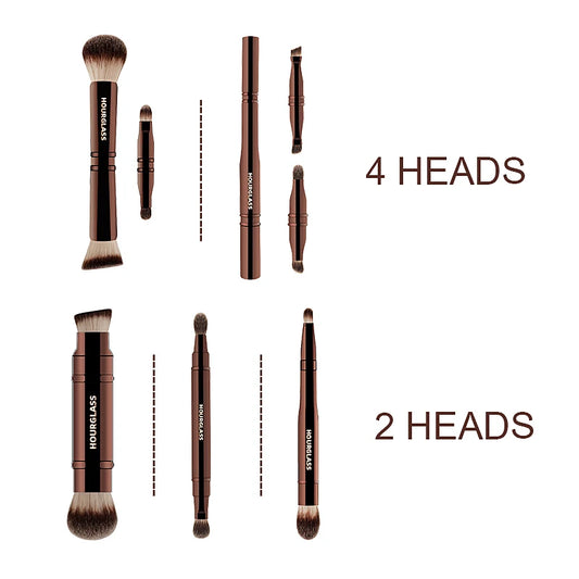 Hourglass 2 or 4 Head Multi-Function Hidden Portable Makeup Brushes