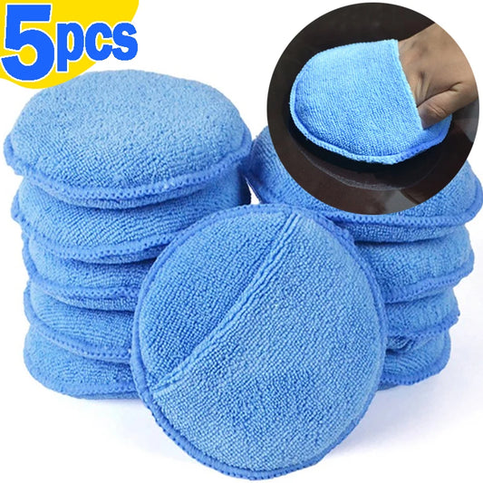 Car Detailing Polish Microfiber Foam Sponges 5 Inch Round Pocket Cleaning Pads Tools