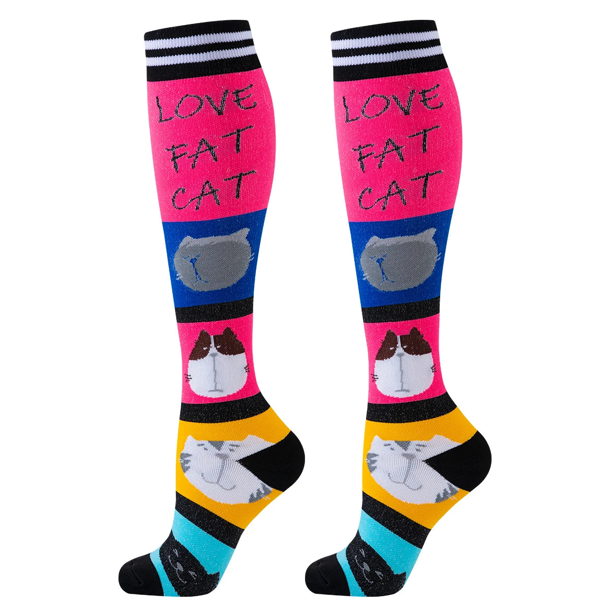 Nurse Cat Compression Sport Knee High Compression Stocking Socks