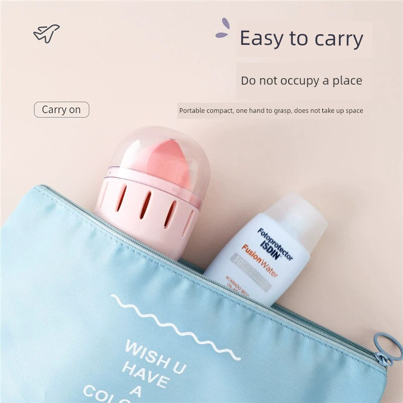 Cosmetic Egg with Lid Travel Portable Storage Bucket