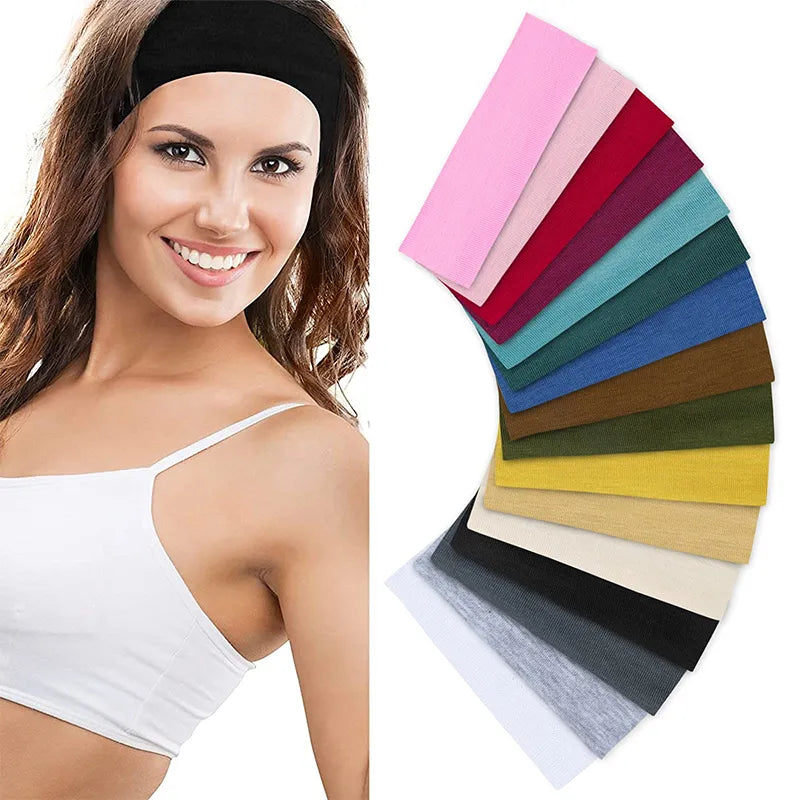 Active Soild Sweat Absorbing Elastic Hair Bands