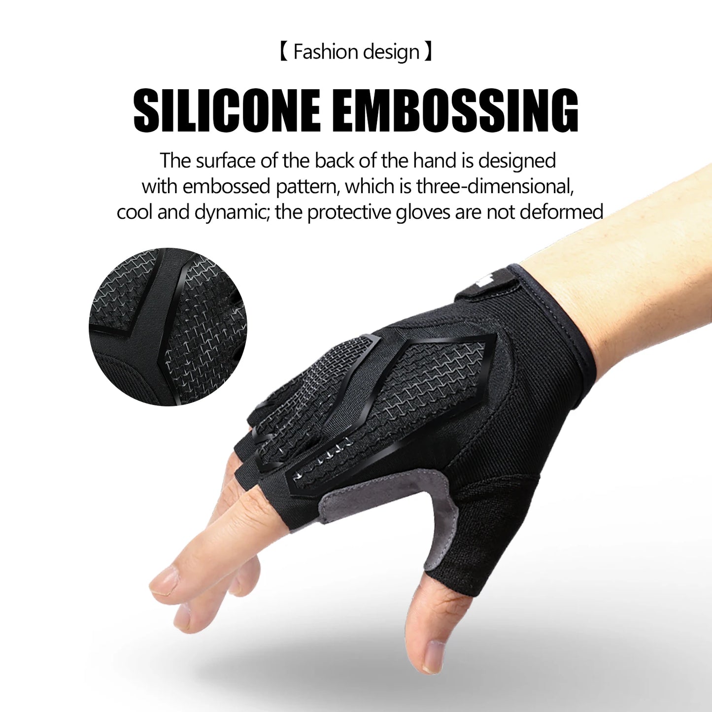 Fezrgea Gloves Liquid Silicone Shock-Absorbing Breathable Sports Fitness Half-Finger Gloves